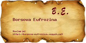 Borsova Eufrozina névjegykártya